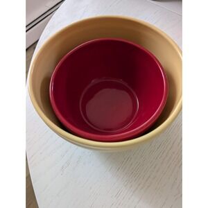 The Cellar Two-Piece‎ Mixing Bowls Stoneware Yellow And Red
